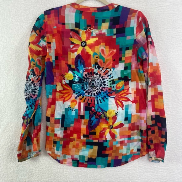 Desigual Women's Begona multicolor Woven Long Sleeve Shirt - Picture 7 of 10